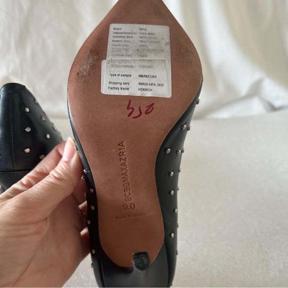 BCBGMAXAZRIA Nova-Stud Black Rocker Leather High Stileto Heel Sz 9 - Picture 6 of 8